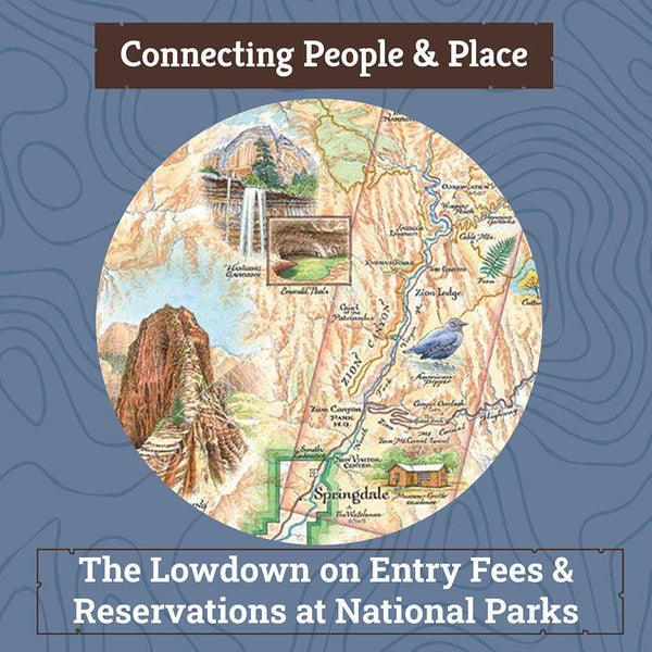 Xplorer Maps Blog "The Lowdown on Entry Fees & Reservations at National Parks" with image of Zion National park
