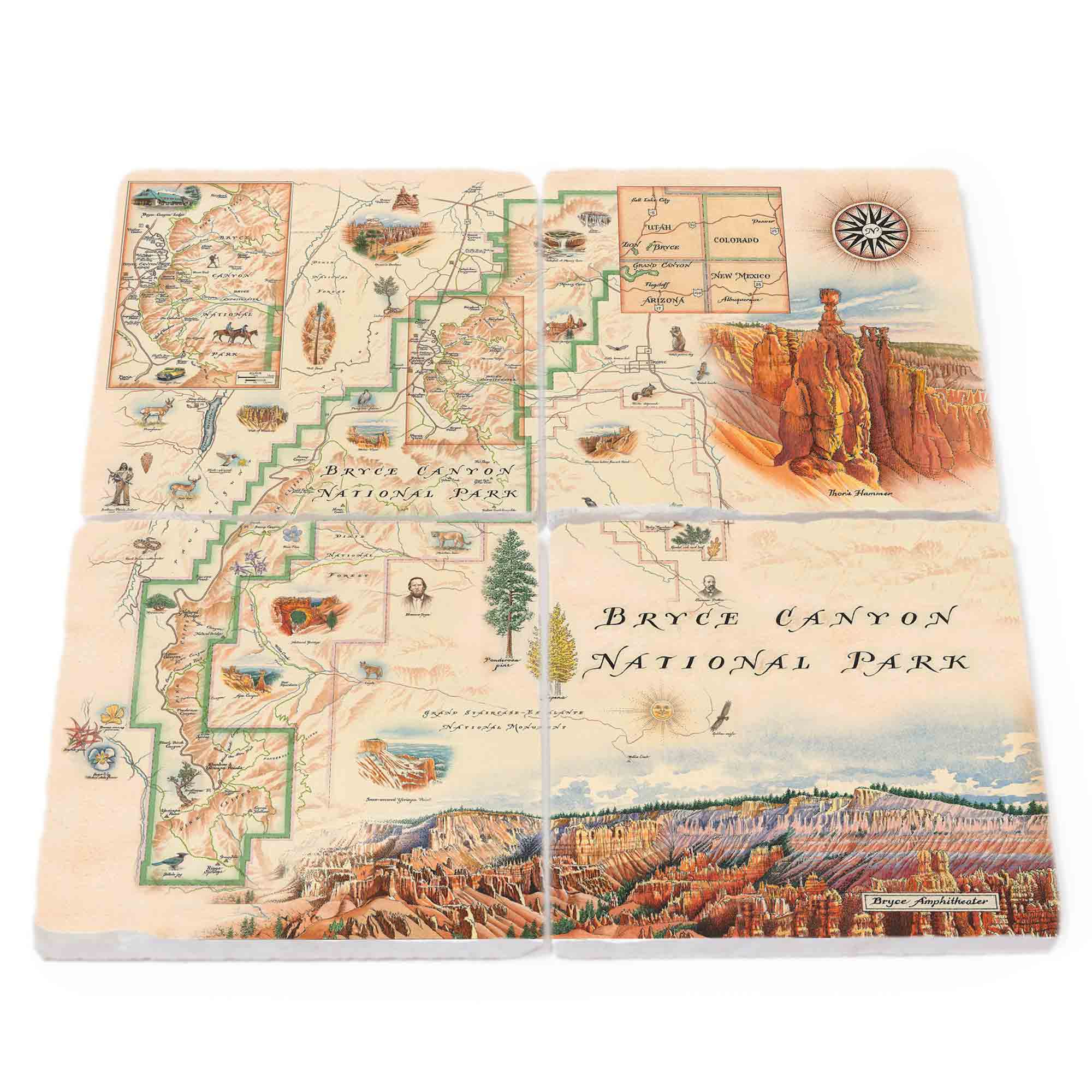 Bryce Canyon National Park Natural Stone Coasters - Set of 4