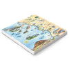 Hand-drawn California Central Coast map on a 6x6 natural stone trivet by Xplorer Maps.