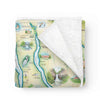 The Folded Finger Lakes Fleece Blanket showcases the stunning beauty of New York State's Finger Lakes region, including Canandaigua, Keuka, Seneca, Cayuga, and Skaneateles Lakes. Seneca is the largest, while Keuka has a distinctive Y-shape. Charming towns like Skaneateles and wine trails around Seneca and Cayuga Lakes add to the region's allure.