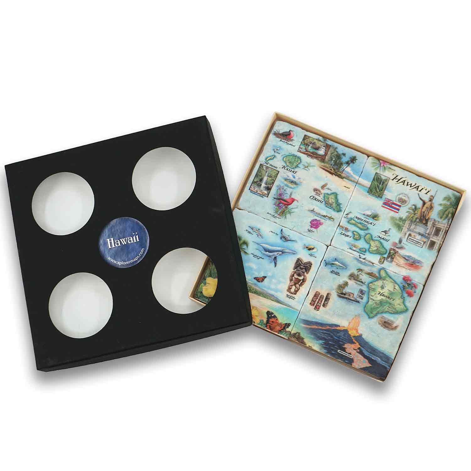 Hawai'i Natural Stone Coasters - Set of 4