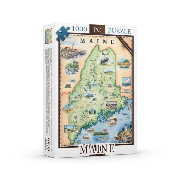 Immerse yourself in the beauty of Maine with this captivating 1000-piece puzzle. Featuring a stunning depiction of the region's scenic landscapes and iconic attractions, it's the perfect way to unwind and explore the charm of the Pine Tree State