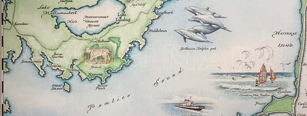 Close up of Outer Banks Map. This pictures is show the second step in the map process.