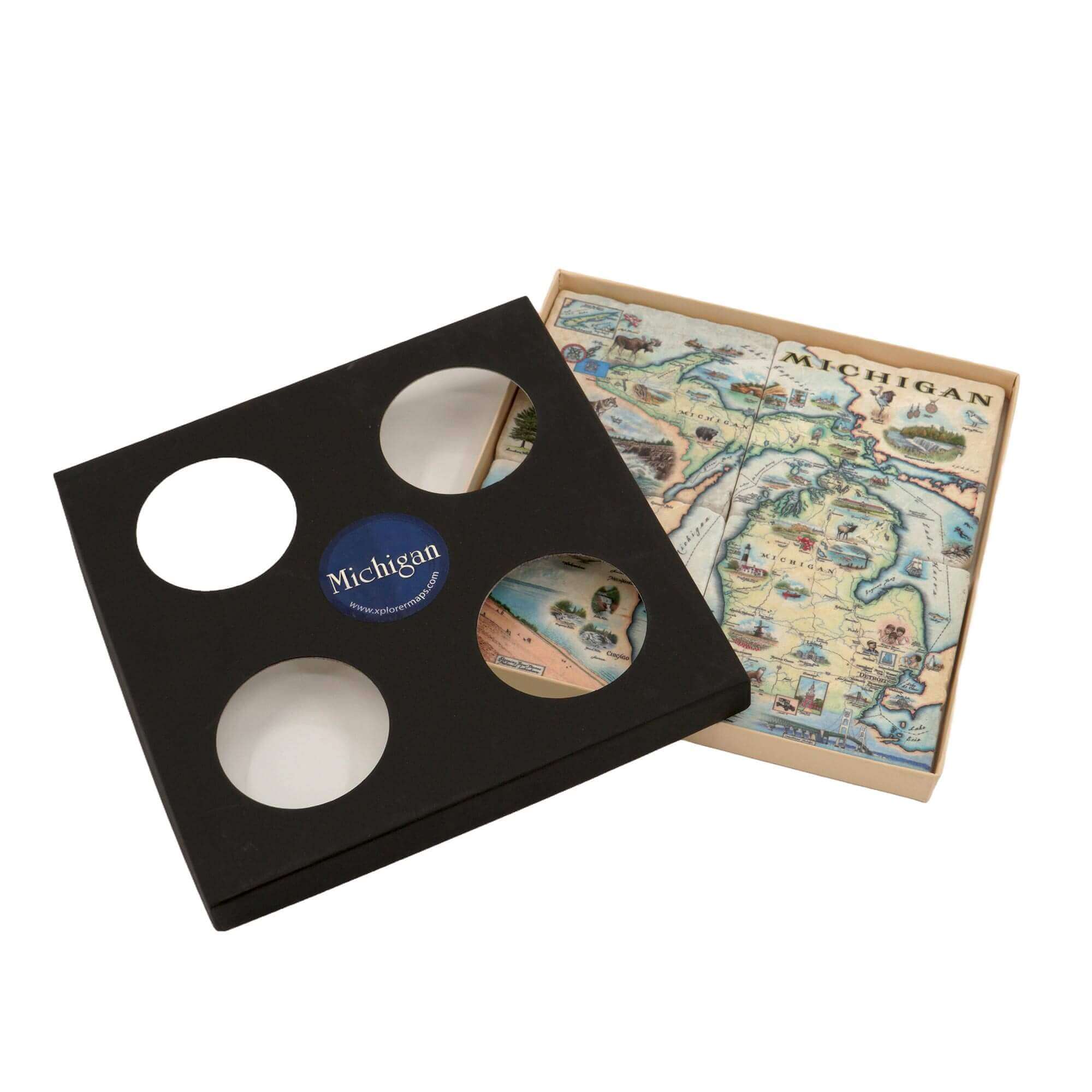 Michigan Natural Stone Coasters - Set of 4