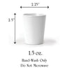 Xplorer Maps shot glass measures 2.25x2.5 and holds 1.5 oz of liquid.