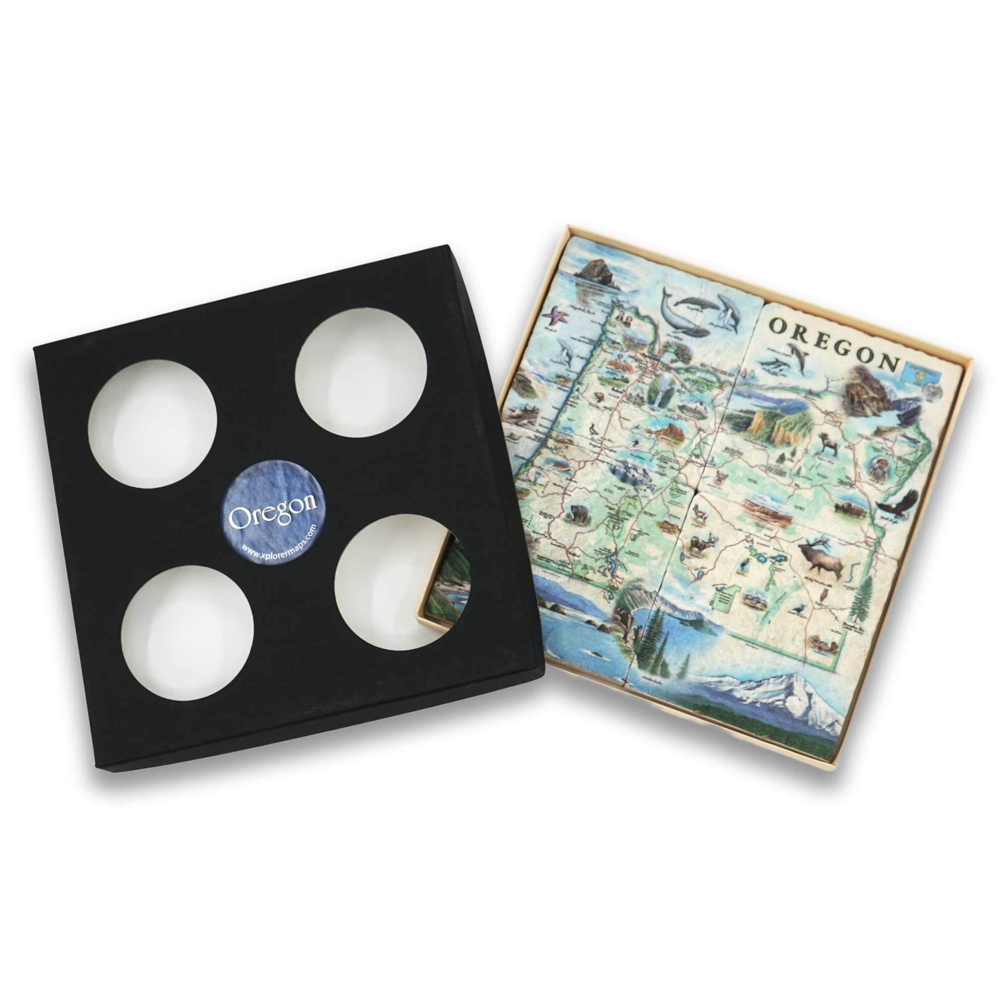 Oregon State Natural Stone Coasters - Set of 4
