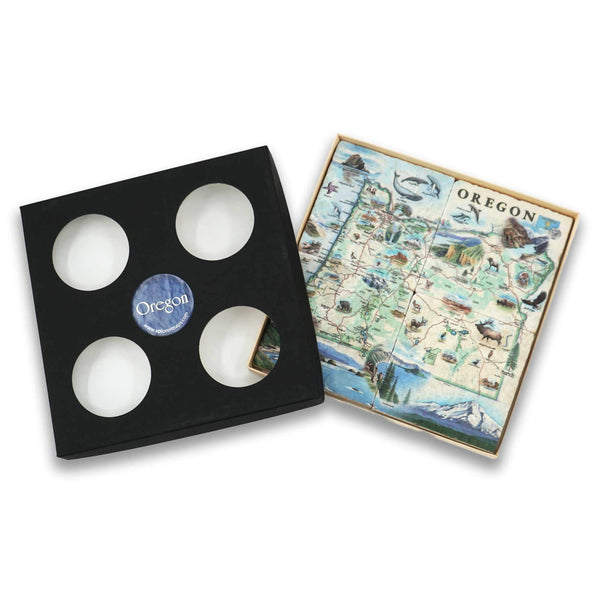 Oregon State Natural Stone Coasters - Set of 4
