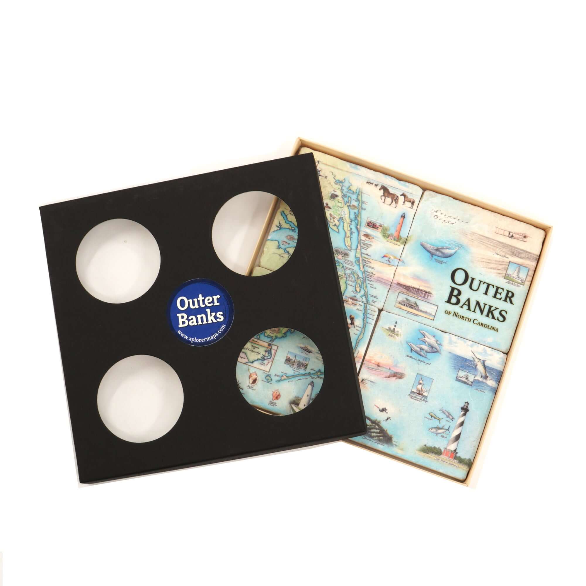Outer Banks Natural Stone Coasters - Set of 4