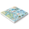 Outer Banks marble trivet with hand-drawn coastal artwork – 6x6 by Xplorer Maps.