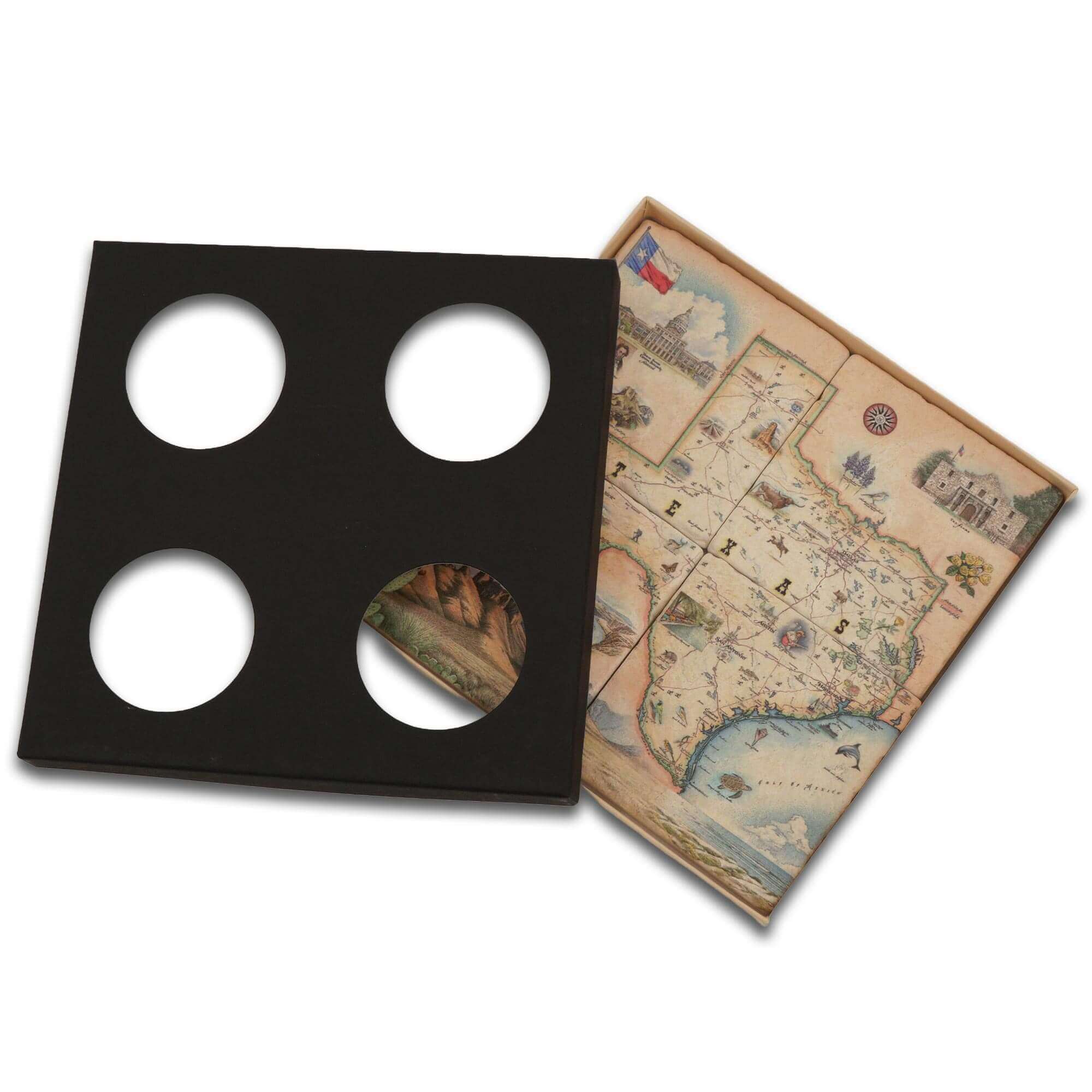Texas Natural Stone Coasters - Set of 4