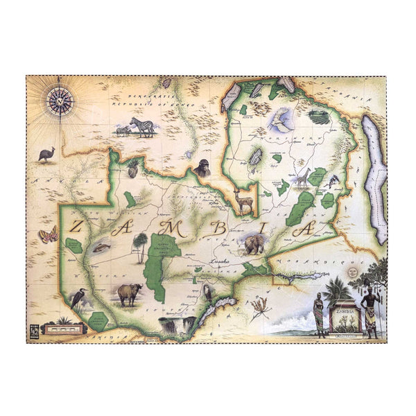 Zambia Hand-Drawn Map