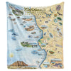 Hanging fleece blanket. Stunning, full color map of California Central Coast State Parks on a warm fleece blanket. Measures 58"x50."