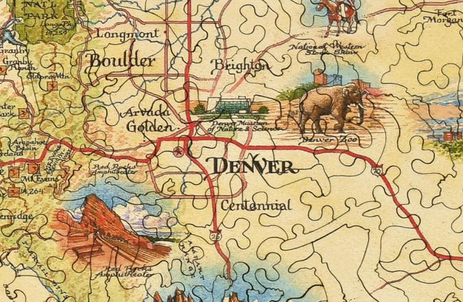 Colorado State Map Wood Puzzle