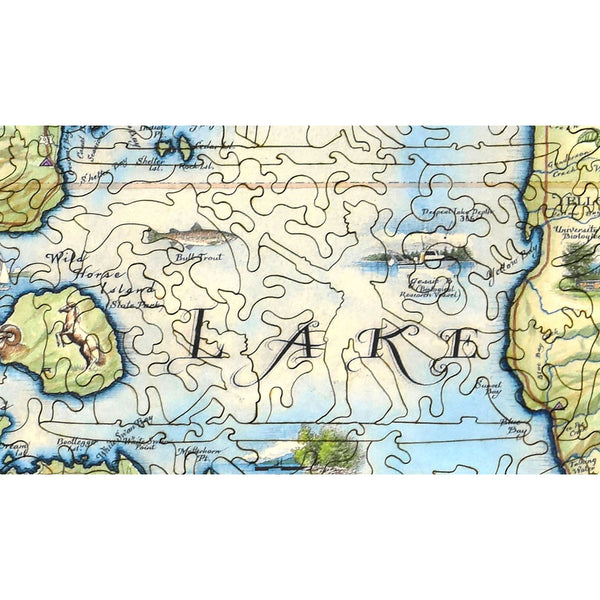 Flathead Lake Map Wood Puzzle