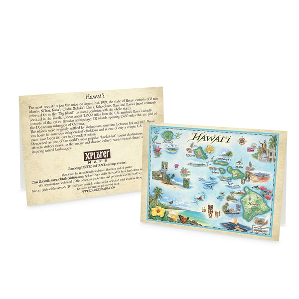 Hawai'i State Map Notecards - Set of 6