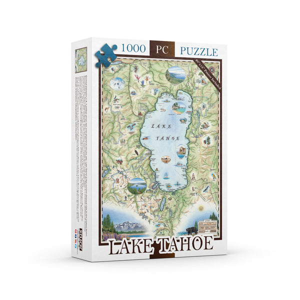Pennsylvania State Jigsaw Puzzle by Xplorer Maps features hand illustrated such as Emerald Bay, Cove Rock, Thunderbird Lodge, and Cal Neva Lodge & Resort.