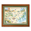 North Carolina state hand-drawn map. The print is framed in  Montana Flathead Lake Larch with a green mat. 