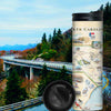North Carolina State Map Travel Thermos with the Blue Ridge Parkway in the background.