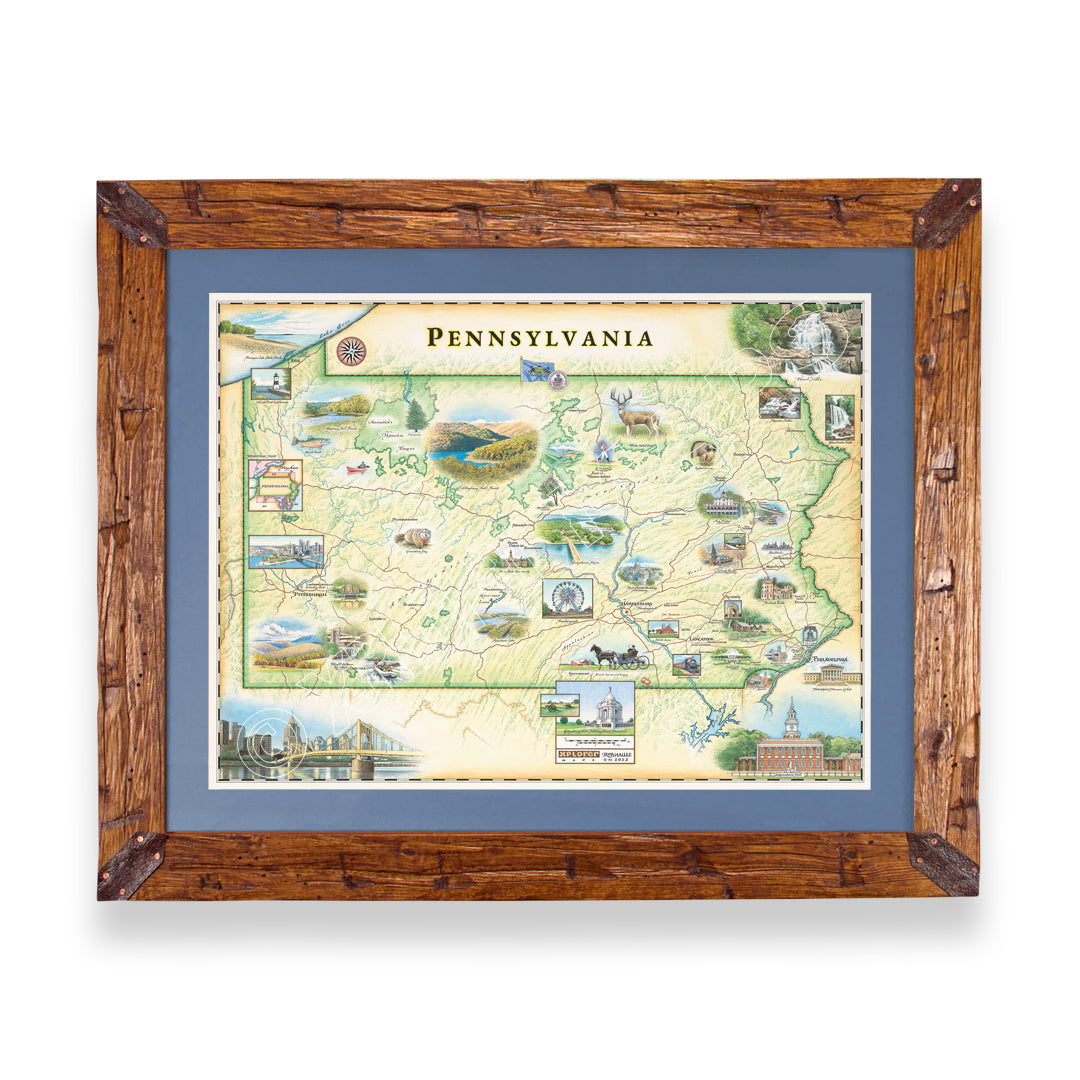Pennsylvania State Hand-Drawn Map
