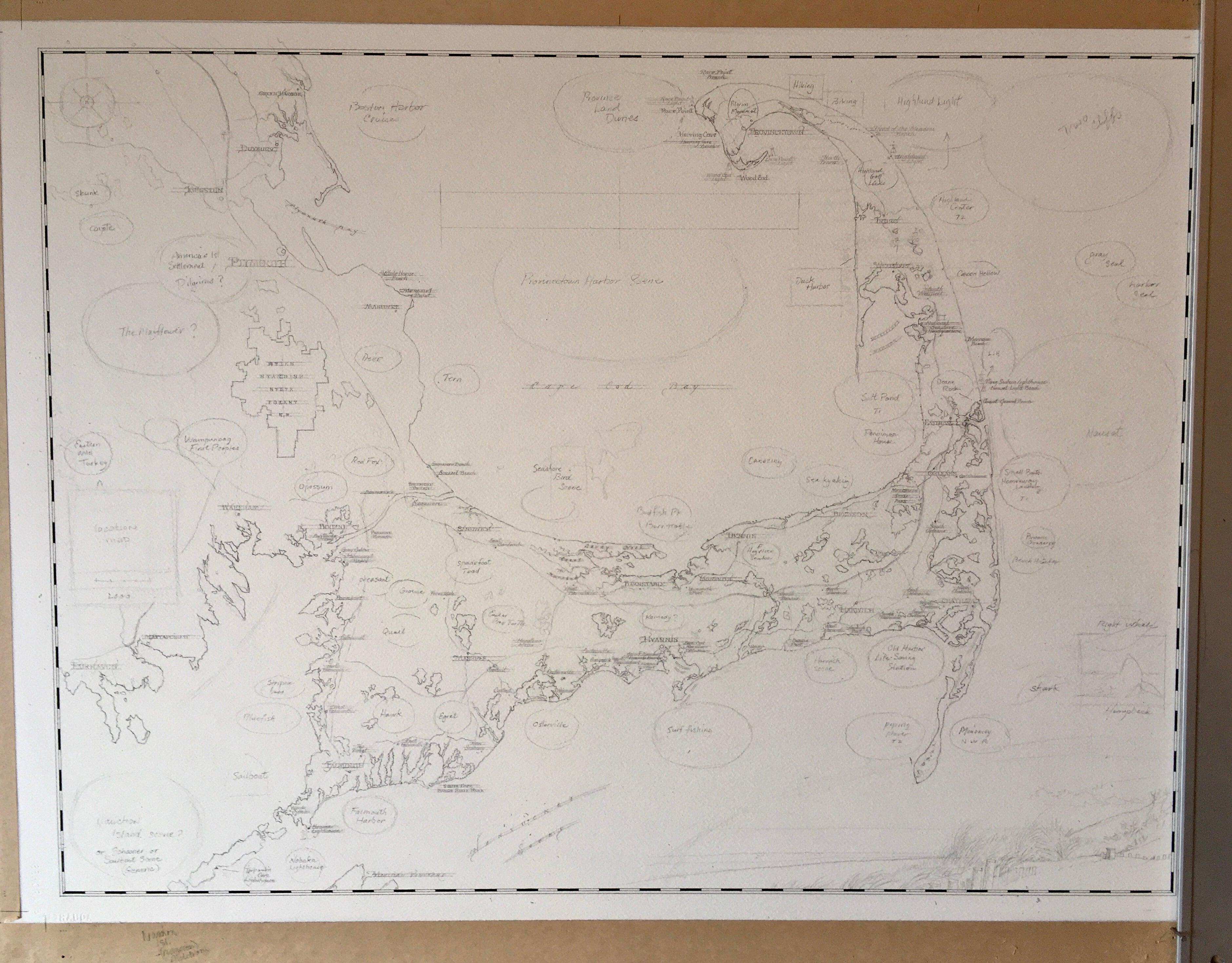 Artistic Map of Cape Cod - Cape Cod Maps - Xplorer Maps