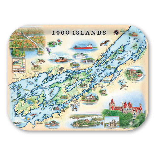 1000 Islands Map Serving Tray
