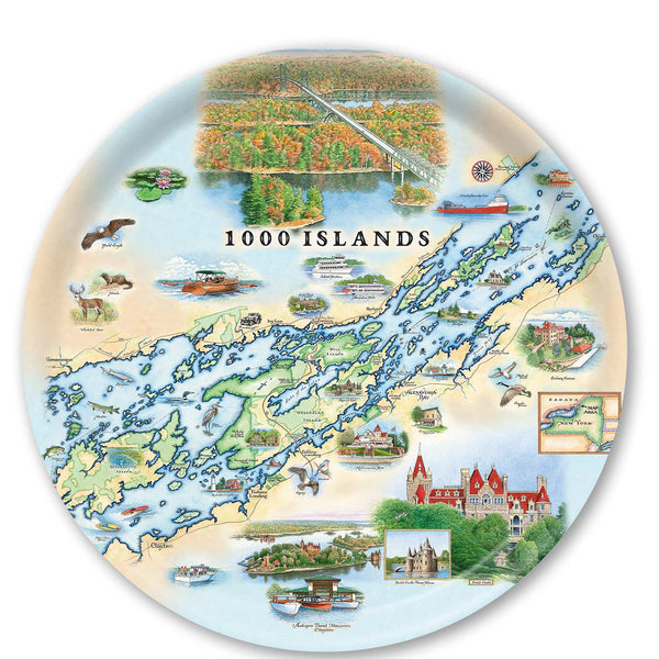 1000 Islands Map Serving Tray