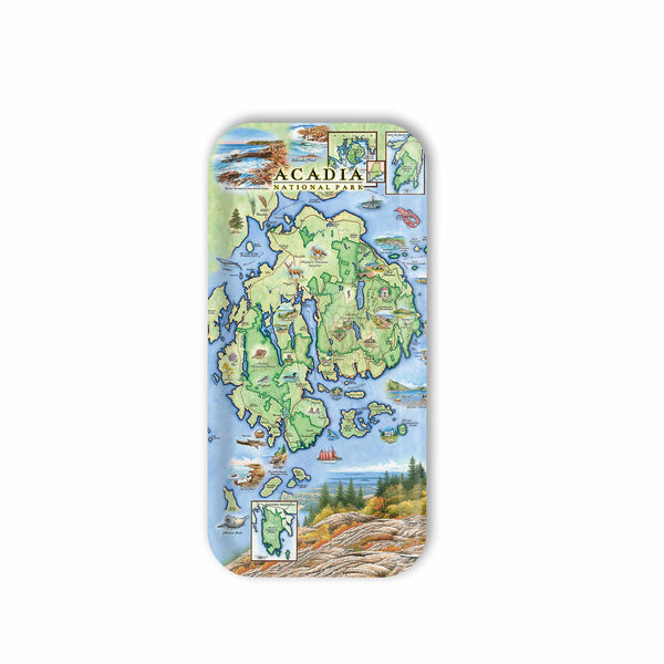 Small Serving Tray Map of Acadia National Park on a white background