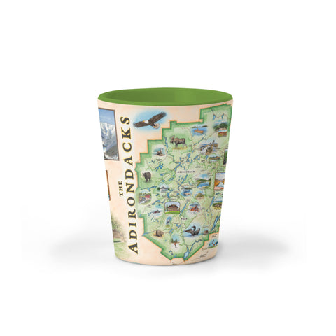Adirondacks Map Ceramic Shot Glass