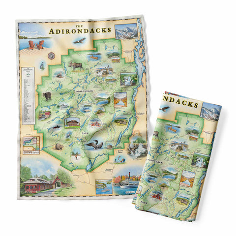 Adirondacks Map Kitchen Towel