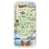 Small Rectangle Serving Tray Map of the Adirondacks with scenic illustrations on a white background