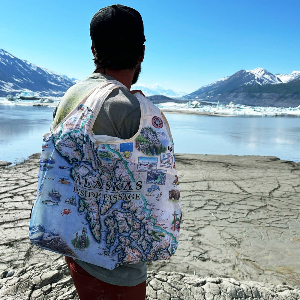 Alaska Inside Passage Map Pouch Tote Bag