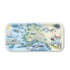 Small Serving Tray Map of Alaska with illustrations on a white background