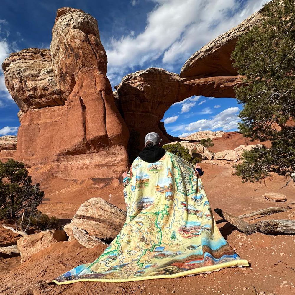 Arches & Canyonlands National Park Map Fleece Blanket
