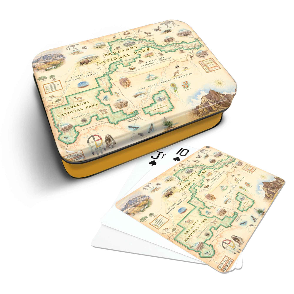 Badlands National Park Map Playing Cards