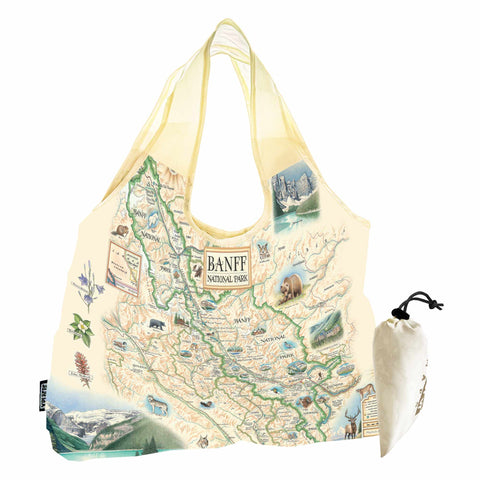 Banff National Park Map Pouch Tote Bags