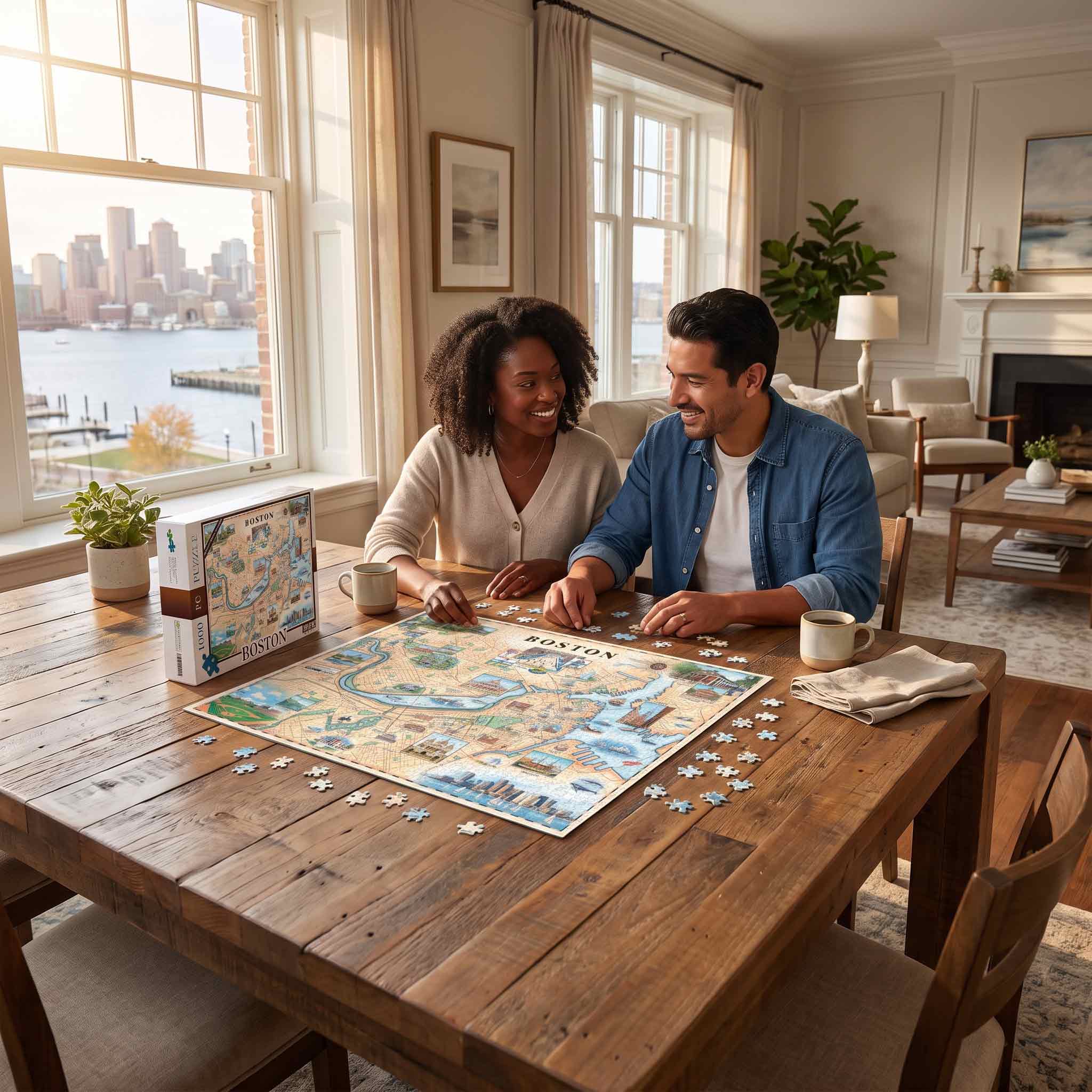 Boston Map Jigsaw Puzzle - 1000 Pieces