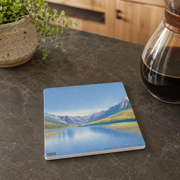 Glacier National Park Map Ceramic Coasters
