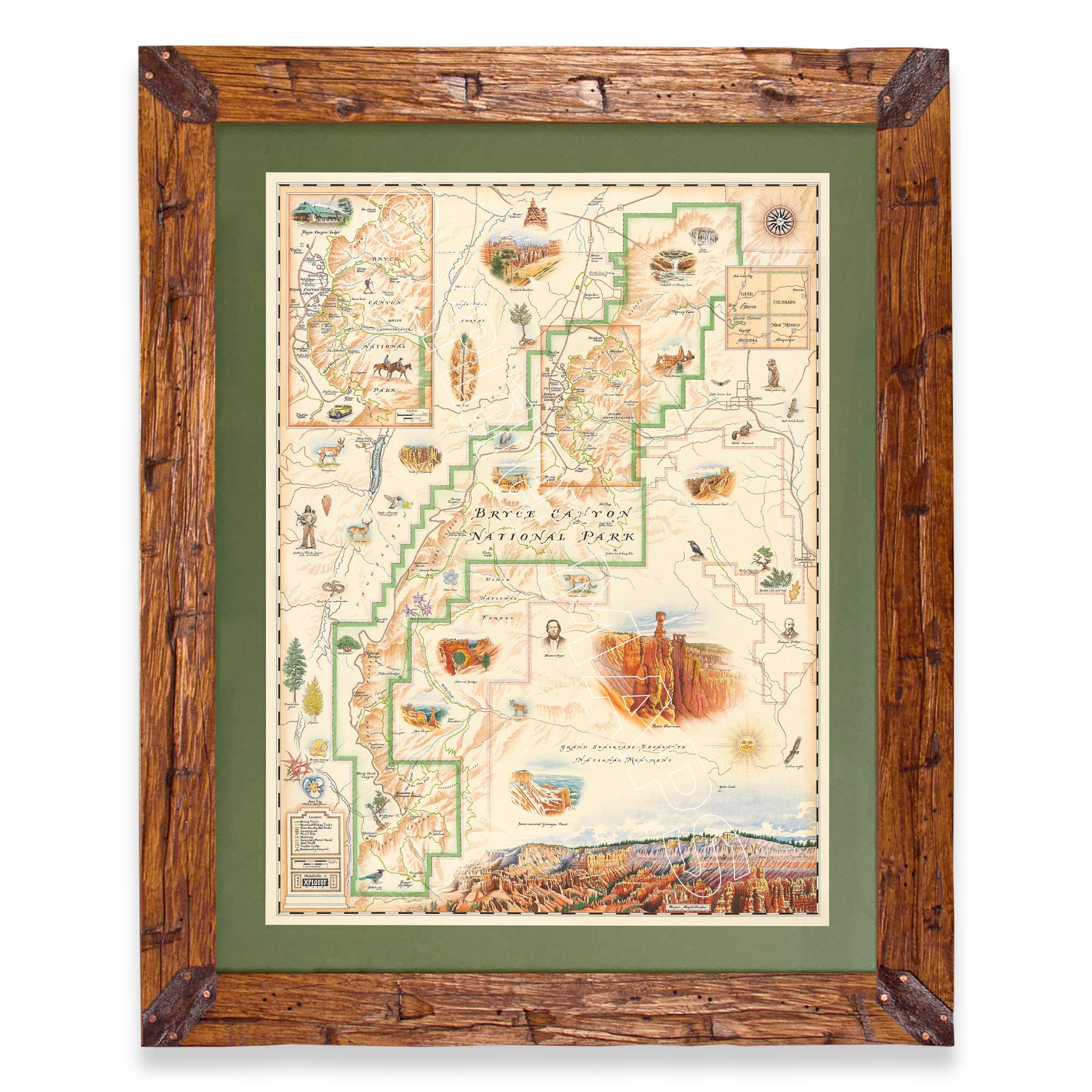 Bryce Canyon National Park Hand-Drawn Map