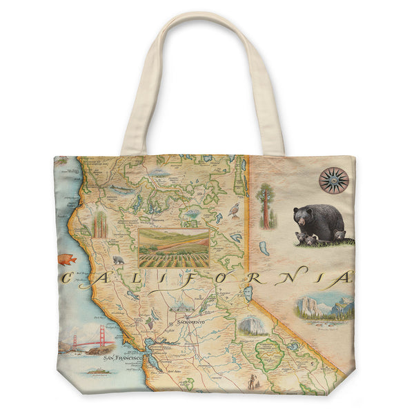 California State Map Canvas Tote Bag