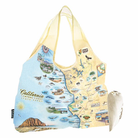 California Central Coast State Parks Map Pouch Tote Bag