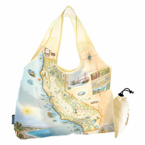 California State Map Pouch Tote Bag