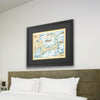 Massachusetts' Cape Cod Hand-Drawn Map hanging over a bed