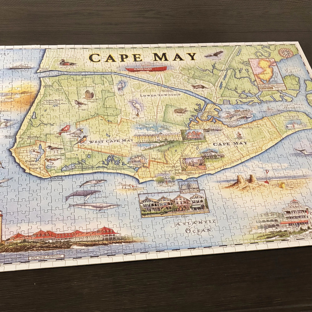 Cape May Map Jigsaw Puzzle - 1000 Pieces