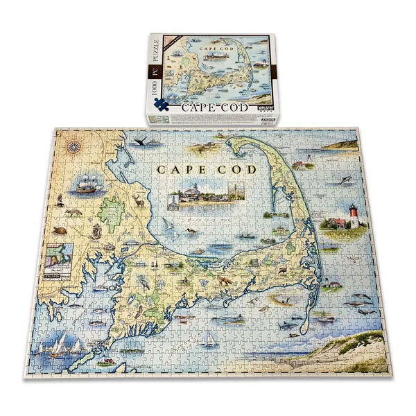 Cape Cod Map 1000-Piece Jigsaw Puzzle Fully Assembled