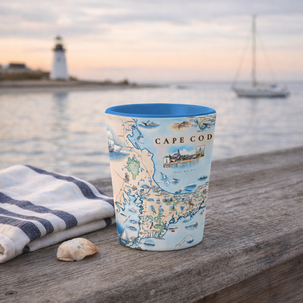 Cape Cod Map Ceramic Shot Glass