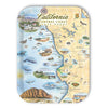 Large Rectangle Serving Tray Map of California Central Coast State Parks with illustrations and text