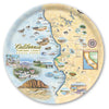 Large Round Serving Tray Map of California Central Coast State Parks with illustrations and text