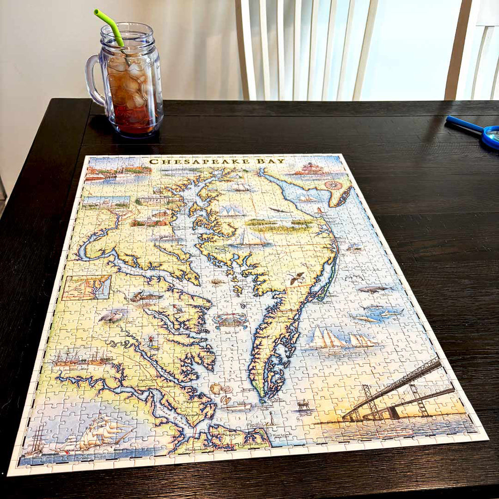 Chesapeake Bay Map Jigsaw Puzzle - 1000 Pieces