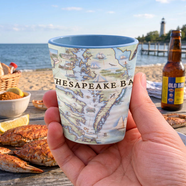 Chesapeake Bay Map Ceramic Shot Glass