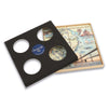 Chesapeake Bay Natural Stone Coasters in a gift box. The design showcases Thomas Point Shoal Lighthouse, boats, whales, sharks, and dolphins, capturing the maritime essence of the bay. Explore City Dock Annapolis, the US State Capitol, and the beauty of b